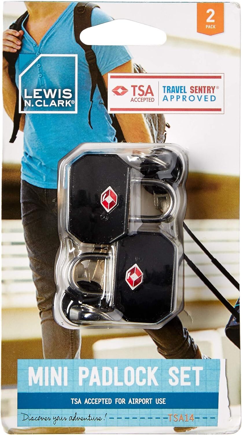 Packing Organisers: 1 Pack of 2 Lewis N. Clark TSA Key Locks Luggage Travel Padlock Keyed - Black