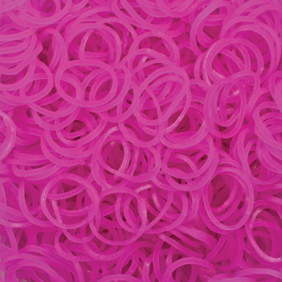 Arts & Crafts: 4800 LOOM BANDS Rubber Refill Kit DIY Magical Bracelet 192 S Clips 16 Hooks BULK - Plain Hot Pink