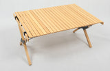 Camp Furniture: Folding Camping Table Bamboo Roll Up Portable Outdoor Picnic BBQ Desk Beach