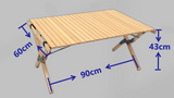 Camp Furniture: Folding Camping Table Bamboo Roll Up Portable Outdoor Picnic BBQ Desk Beach