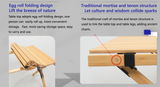 Camp Furniture: Folding Camping Table Bamboo Roll Up Portable Outdoor Picnic BBQ Desk Beach