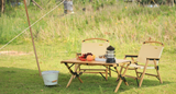 Camp Furniture: Folding Camping Table Bamboo Roll Up Portable Outdoor Picnic BBQ Desk Beach