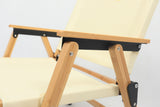 Camp Furniture: Bamboo Canvas Foldable Outdoor Camping Chair Wooden Travel Picnic Park - Khaki/Beige