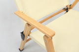 Camp Furniture: Bamboo Canvas Foldable Outdoor Camping Chair Wooden Travel Picnic Park - Khaki/Beige