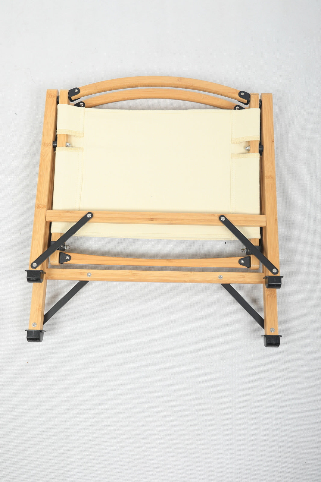 Camp Furniture: Bamboo Canvas Foldable Outdoor Camping Chair Wooden Travel Picnic Park - Khaki/Beige