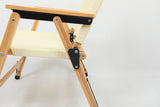 Camp Furniture: Bamboo Canvas Foldable Outdoor Camping Chair Wooden Travel Picnic Park - Khaki/Beige