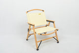 Camp Furniture: Bamboo Canvas Foldable Outdoor Camping Chair Wooden Travel Picnic Park - Khaki/Beige