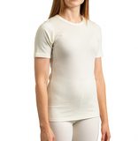 Men's Underwear & Socks: MERINO SKINS Crew Neck Short Sleeve T-Shirt Top 100% Wool Underwear Thermals in Natural - Large (101cm)