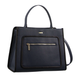Women's Handbags: Morrissey Ladies Italian Structured Leather Tote Bag Handbag Womens - Navy