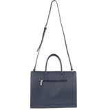 Women's Handbags: Morrissey Italian Structured Leather Tote Unisex Computer Bag Handbag - Navy