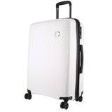 Suitcases: Pierre Cardin Inspired Milleni Checked Luggage Bag Travel Carry On Suitcase 65cm (82.5L) - White