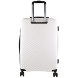 Suitcases: Pierre Cardin Inspired Milleni Checked Luggage Bag Travel Carry On Suitcase 65cm (82.5L) - White