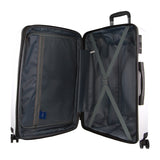 Suitcases: Pierre Cardin Inspired Milleni Checked Luggage Bag Travel Carry On Suitcase 65cm (82.5L) - White