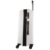 Suitcases: Pierre Cardin Inspired Milleni Checked Luggage Bag Travel Carry On Suitcase 65cm (82.5L) - White