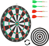 Gym Equipment & Accessories: 12" Dartboard Dart Board with Steel Darts Professional Competition Party Game