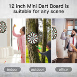 Gym Equipment & Accessories: 12" Dartboard Dart Board with Steel Darts Professional Competition Party Game