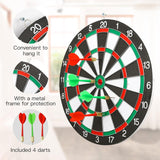 Gym Equipment & Accessories: 12" Dartboard Dart Board with Steel Darts Professional Competition Party Game