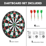 Gym Equipment & Accessories: 12" Dartboard Dart Board with Steel Darts Professional Competition Party Game