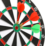 Gym Equipment & Accessories: 12" Dartboard Dart Board with Steel Darts Professional Competition Party Game