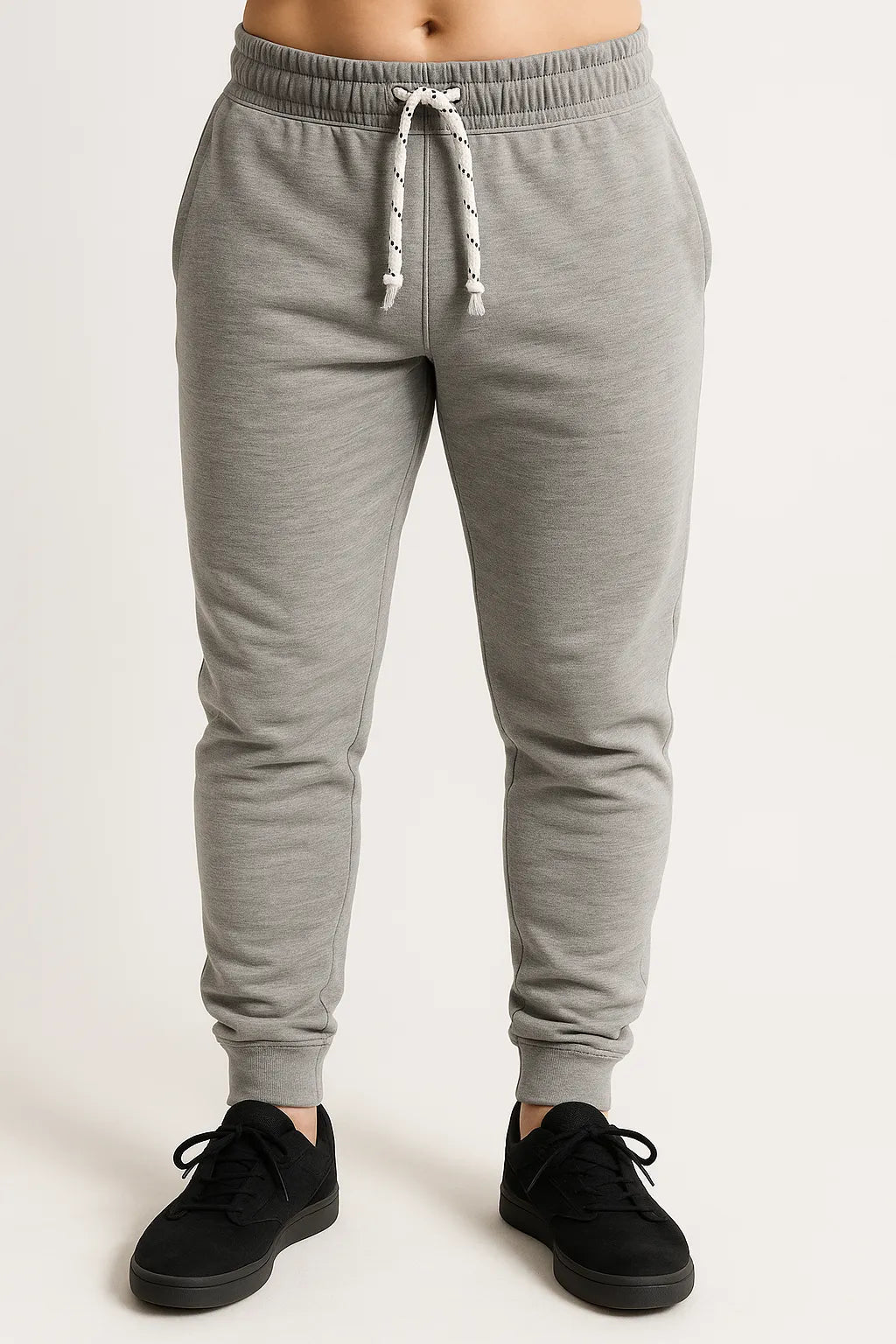Mens Skinny Track Pants Slim Fit Joggers Gym Cuffed Sports Trousers - Grey - XXL