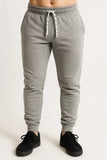 Mens Skinny Track Pants Slim Fit Joggers Gym Cuffed Sports Trousers - Grey - XXL