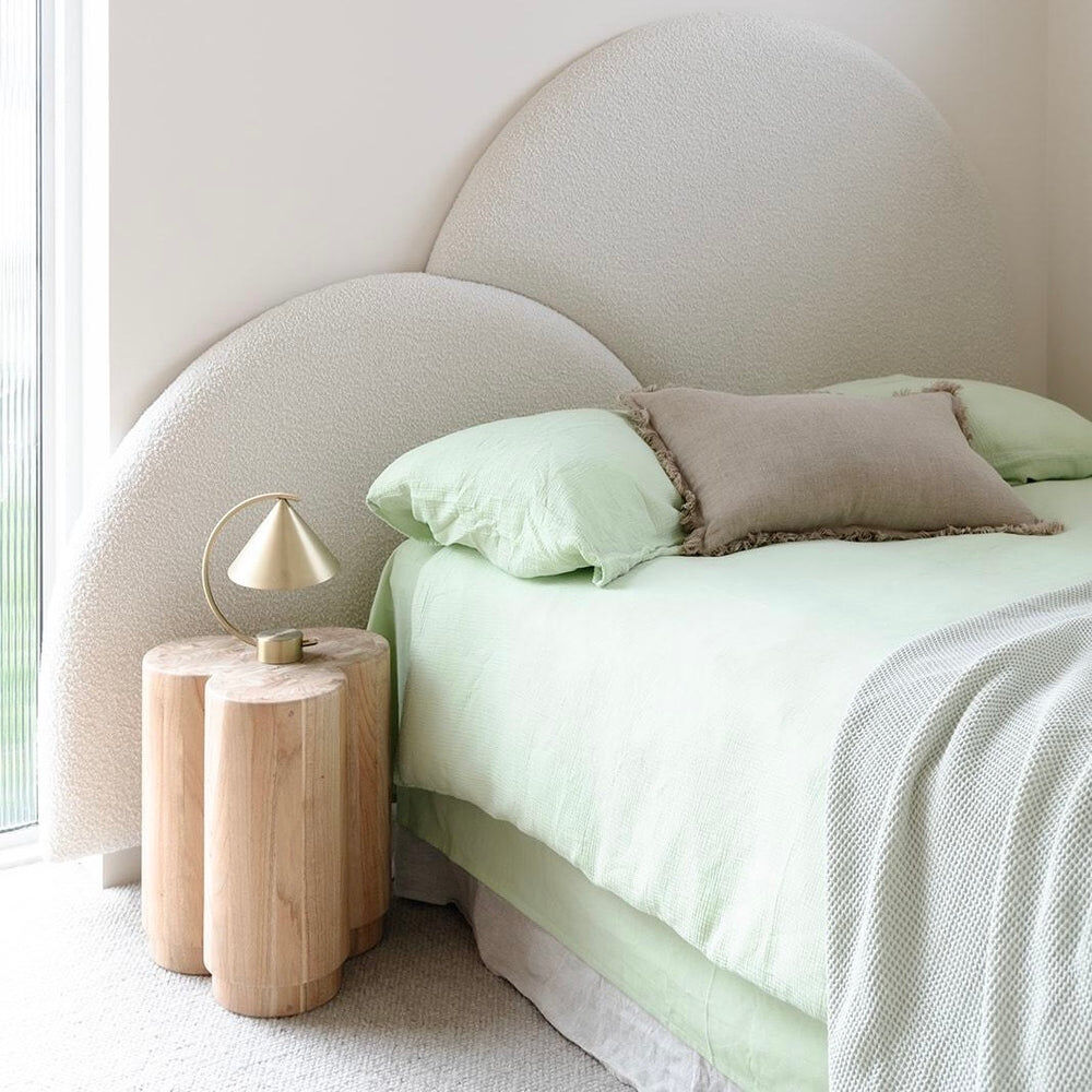 100% Cotton Muslin Duvet Quilt Cover Set w/ 2 Pillow Cases in Pastel Green - King
