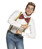 Costumes & Accessories: NERD COSTUME KIT Set Geek Glasses Fancy Dress Retro Funny Braces Bow Tie Party