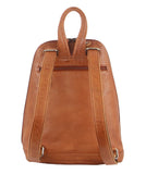 Milleni Genuine Italian Leather Soft Nappa Leather Backpack Bag Travel - Cognac