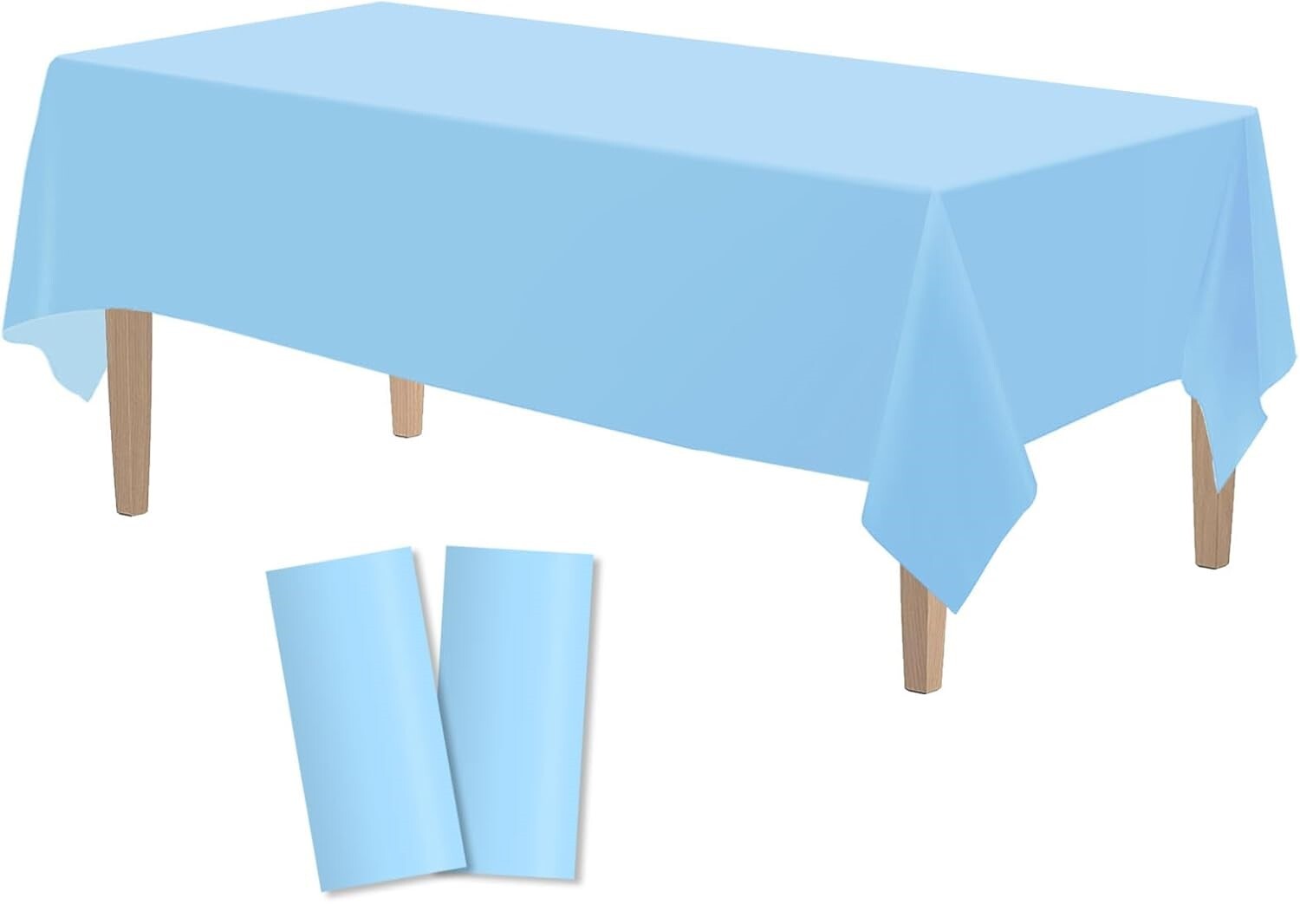 Table Linen & Kitchen Towels: Table Cloth Cover Reusable & Washable Xmas Party 137cm x 274cm (54"x108") in Sky Blue