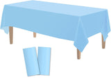 Table Linen & Kitchen Towels: Table Cloth Cover Reusable & Washable Xmas Party 137cm x 274cm (54"x108") in Sky Blue