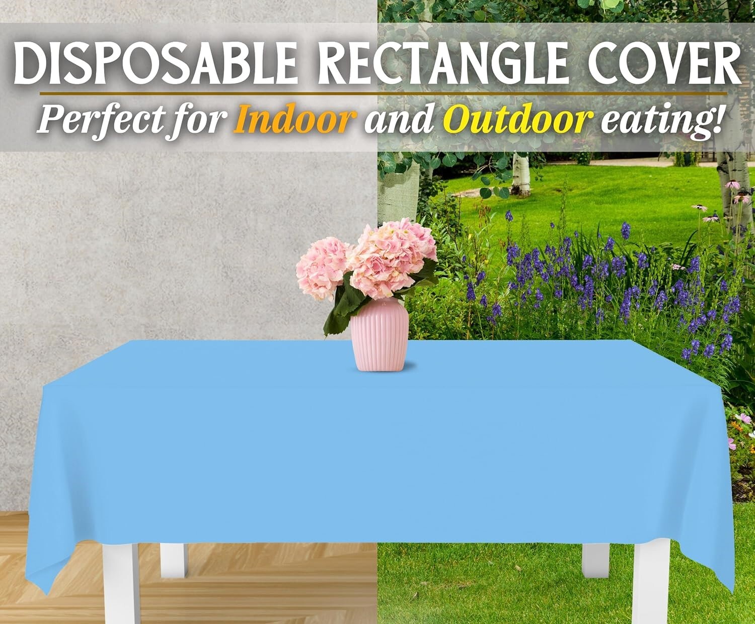 Table Linen & Kitchen Towels: Table Cloth Cover Reusable & Washable Xmas Party 137cm x 274cm (54"x108") in Sky Blue