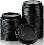 1000x 90mm Plastic Coffee Cup Lids for 12oz / 16oz Cups Dome Style - Black