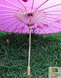 Women's Accessories: PARASOL UMBRELLA Chinese Japanese Bamboo Flower Pattern Fabric 80cm Diameter - Light Pink