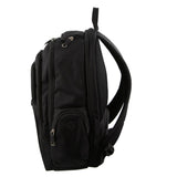 30L Pierre Cardin Large Padded Backpack Bag w Laptop Sleeve Travel Luggage - Black