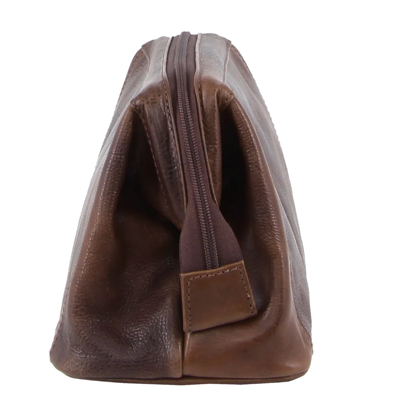 Pierre Cardin Mens Rustic Leather Toiletry Case Bag Travel - Chocolate