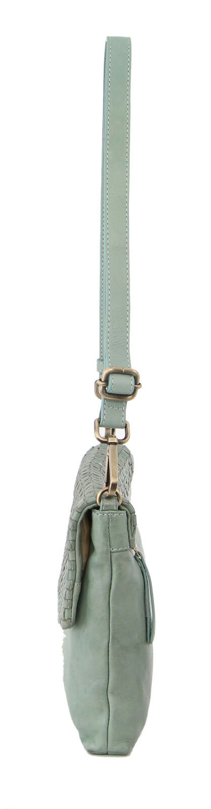 Women's Handbags: Pierre Cardin Womens Woven Leather Flap Cross-Body Bag/Clutch - Mint Green