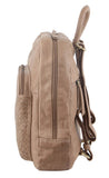 Women's Handbags: Pierre Cardin Womens Woven Leather Backpack Bag - Taupe