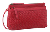 Women's Handbags: Pierre Cardin Woven Ladies Crossbody/ Clutch Bag - Red