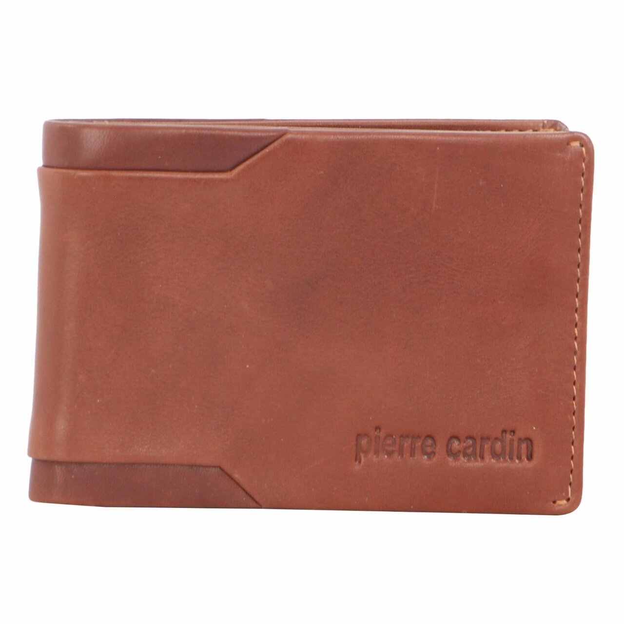 Men's Accessories: Pierre Cardin Mens Soft Italian Leather Slimline Bi-Fold Wallet - Cognac