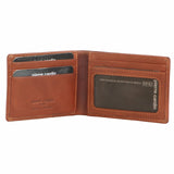 Men's Accessories: Pierre Cardin Mens Soft Italian Leather Slimline Bi-Fold Wallet - Cognac