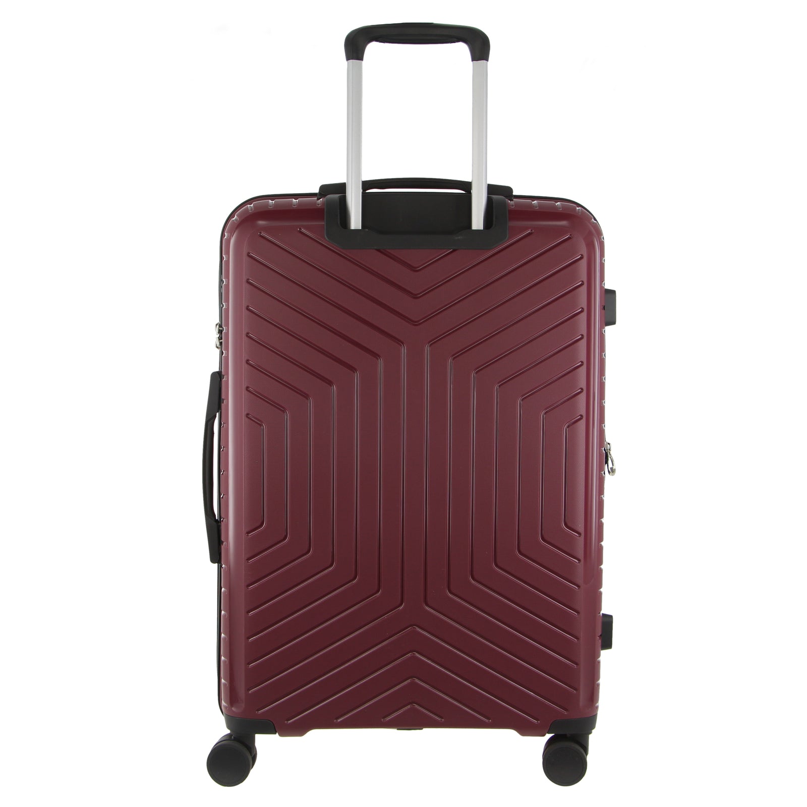Pierre Cardin 65cm/89L Medium Hard-Shell Checked Suitcase Travel Luggage Bag - Burgundy