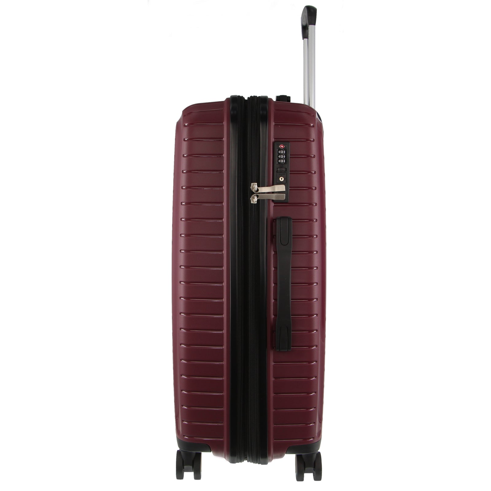 Pierre Cardin 65cm/89L Medium Hard-Shell Checked Suitcase Travel Luggage Bag - Burgundy
