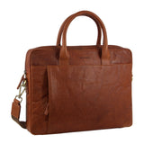 Men's Accessories: Pierre Cardin Leather Multi-Handle 15" Laptop Computer Bag - Tan