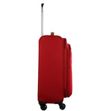 Suitcases: Pierre Cardin 40L Cabin Soft-Shell Suitcase Travel Luggage Bag 4-Wheel Case - Red