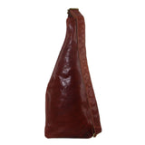 Men's Accessories: Pierre Cardin Mens Sling Bag Rustic Leather Crossbody Chest Backpack - Chestnut