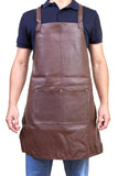 Aprons: Pierre Cardin Professional Leather Apron Butcher Woodwork Hairdressing Barber Chef - Brown
