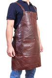 Aprons: Pierre Cardin Professional Leather Apron Butcher Woodwork Hairdressing Barber Chef - Chestnut