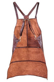 Aprons: Pierre Cardin Professional Leather Apron Butcher Woodwork Hairdressing Barber Chef - Chestnut