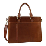 Men's Accessories: Pierre Cardin Mens Leather Briefcase Business Bag Shoulder 15" Laptop Tote - Tan