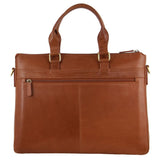 Men's Accessories: Pierre Cardin Mens Leather Briefcase Business Bag Shoulder 15" Laptop Tote - Tan